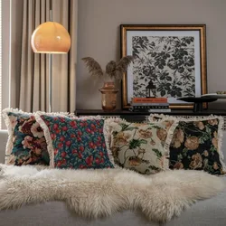 Multi Color Style Sofa Pillow Bedhead Cushion American Jacquard Household Living Room Pillow Chair Car Without Core Pillow