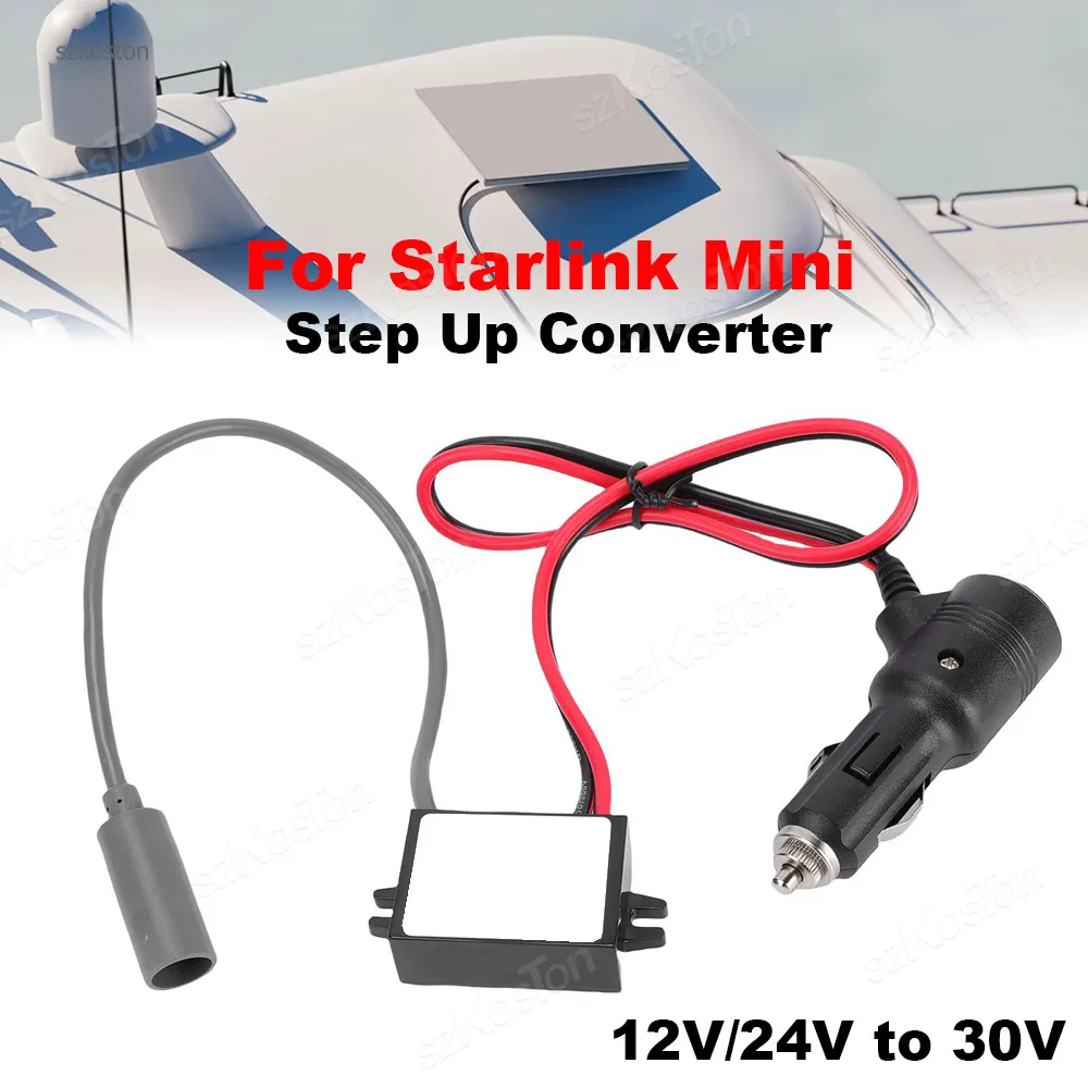 

Для Starlink Mini адаптер автомобильного прикуривателя 12 В/24 В до 30 В 3,5 А повышающий преобразователь кабель питания постоянного тока для Star link мини-аксессуары