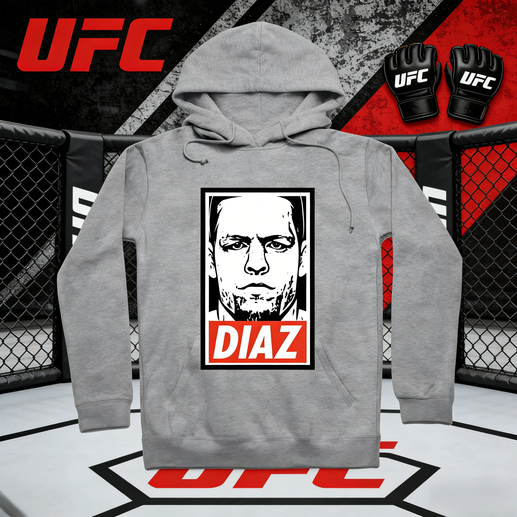 

UFC Nate Diaz 2026, коллекция осень/зима, 100% хлопок, удобная повседневная толстовка с капюшоном, подходит для мужчин и женщин