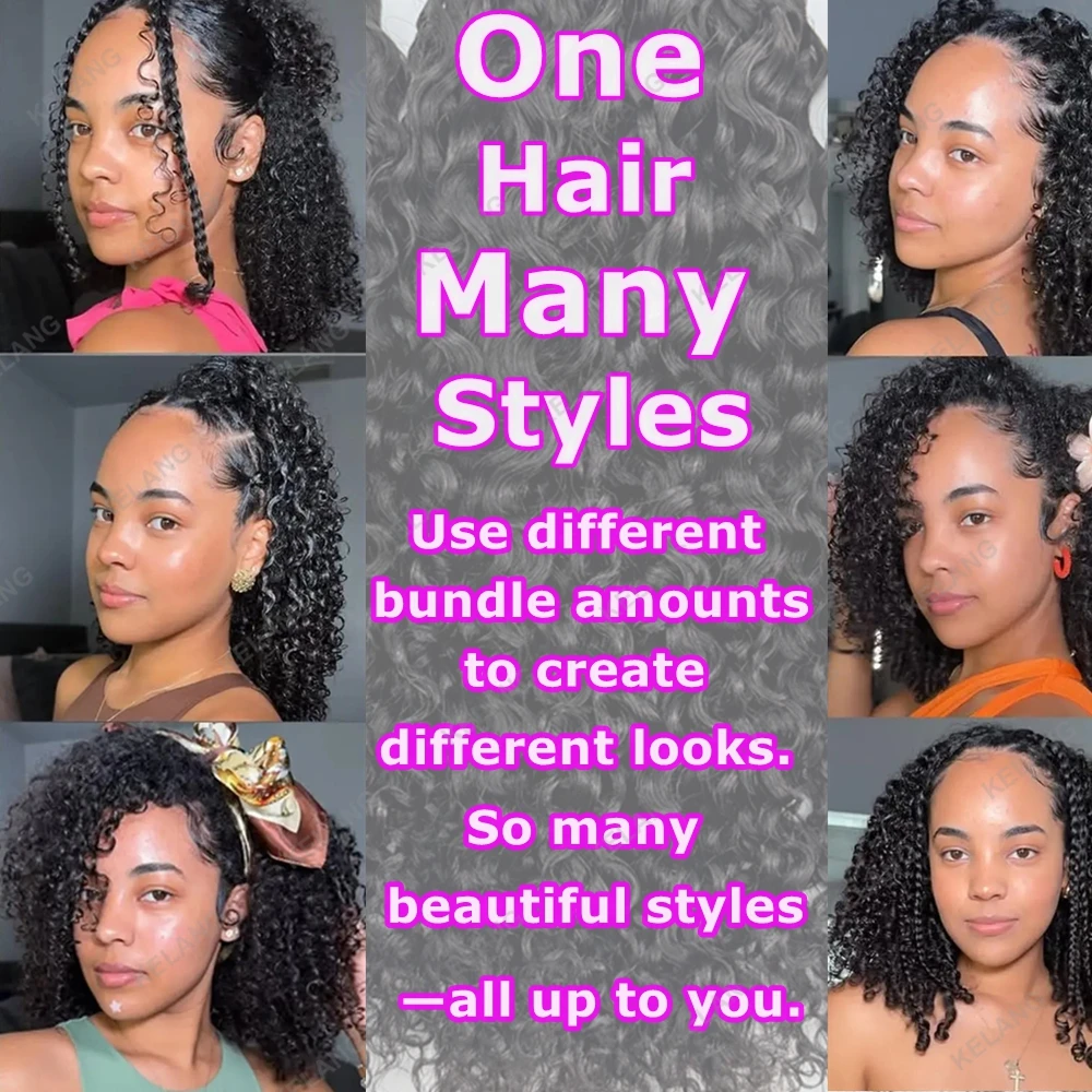 Crochet Human Hair Knotless PreSeparated Tight Kinky Curly Crochet Hair Deep Curly With String PreLooped Feather Hair Extensions