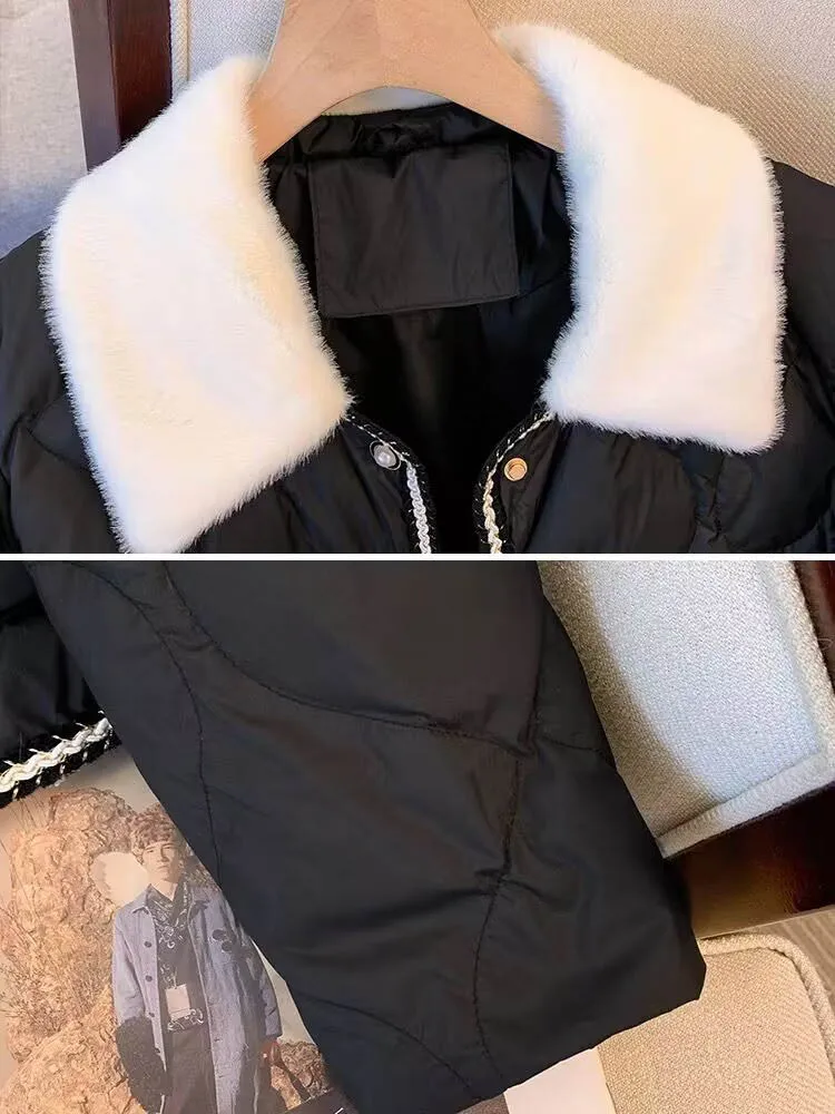 Winter Warme Daunen Baumwolle Outer Koreanische Design Einreiher Verdicken Jacken Tops Frauen Casual Langarm Chaquetas Blusas