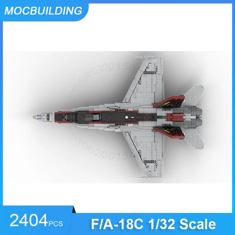 F/A-18C Aircraft 1/32 Scale Model MOC Building Blocks DIY Assemble Bricks Transportation Collection Display Toys Gifts 2404PCS