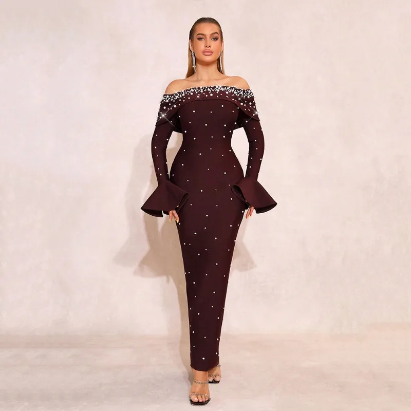 

Women Bandage Long Skirt Long Sleeve Sexy Dress Skirt