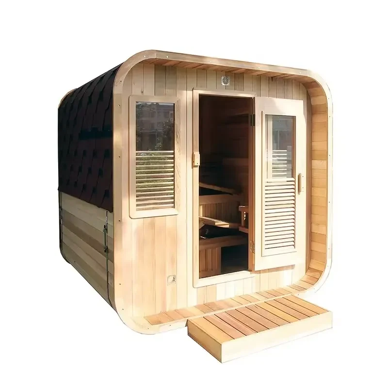 Outdoor Sauna Backyard Outdoor Sauna Cedar Barrel Sauna Commercial/Family