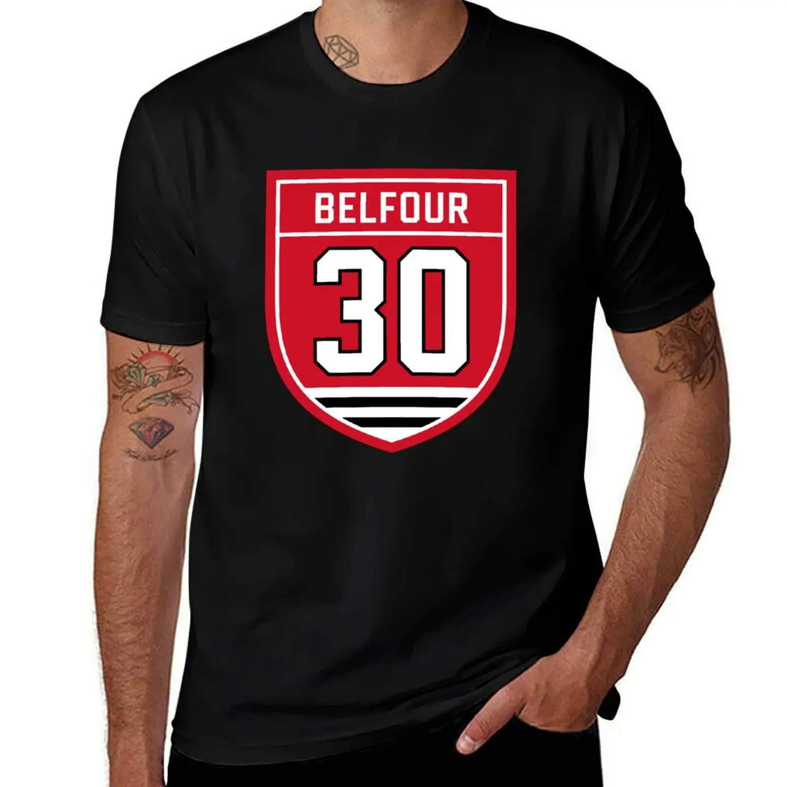 

Belfour #30 emblem T-Shirt tees customs sports fans oversized t shirt men