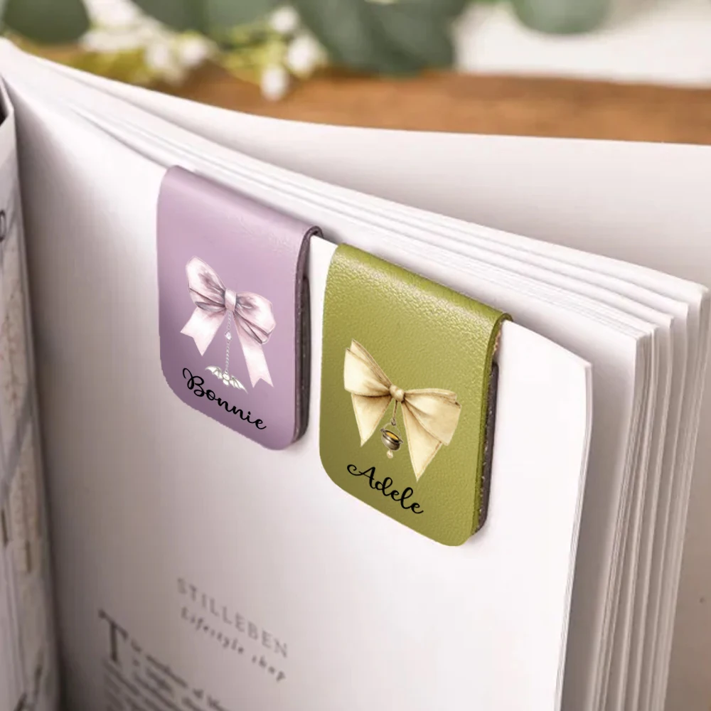 

1 personalized PU leather magnetic bookmark PU leather pages with magnetic buckles Magnetic, library bookmark