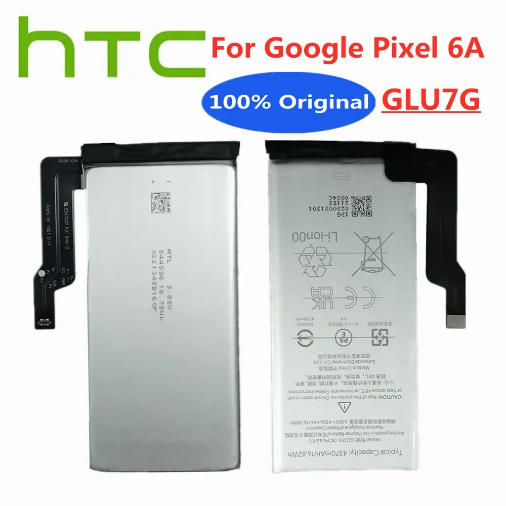 

New GLU7G Original Battery For HTC Google Pixel 6A 6 A Pixel6A Mobile Phone Replacement Battery Batteries 4370mAh In Stock