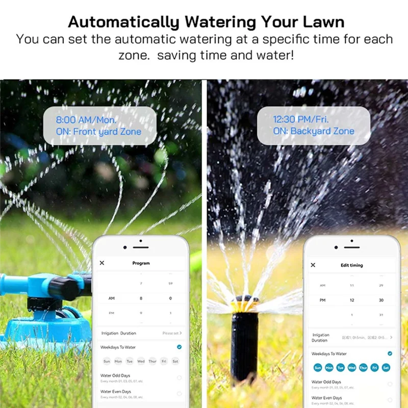 Tuya WiFi Sprinkler Controller Smart Irrigation Timer 8 Zones Automatic Watering Device Weather Aware for Alexa EU Plug