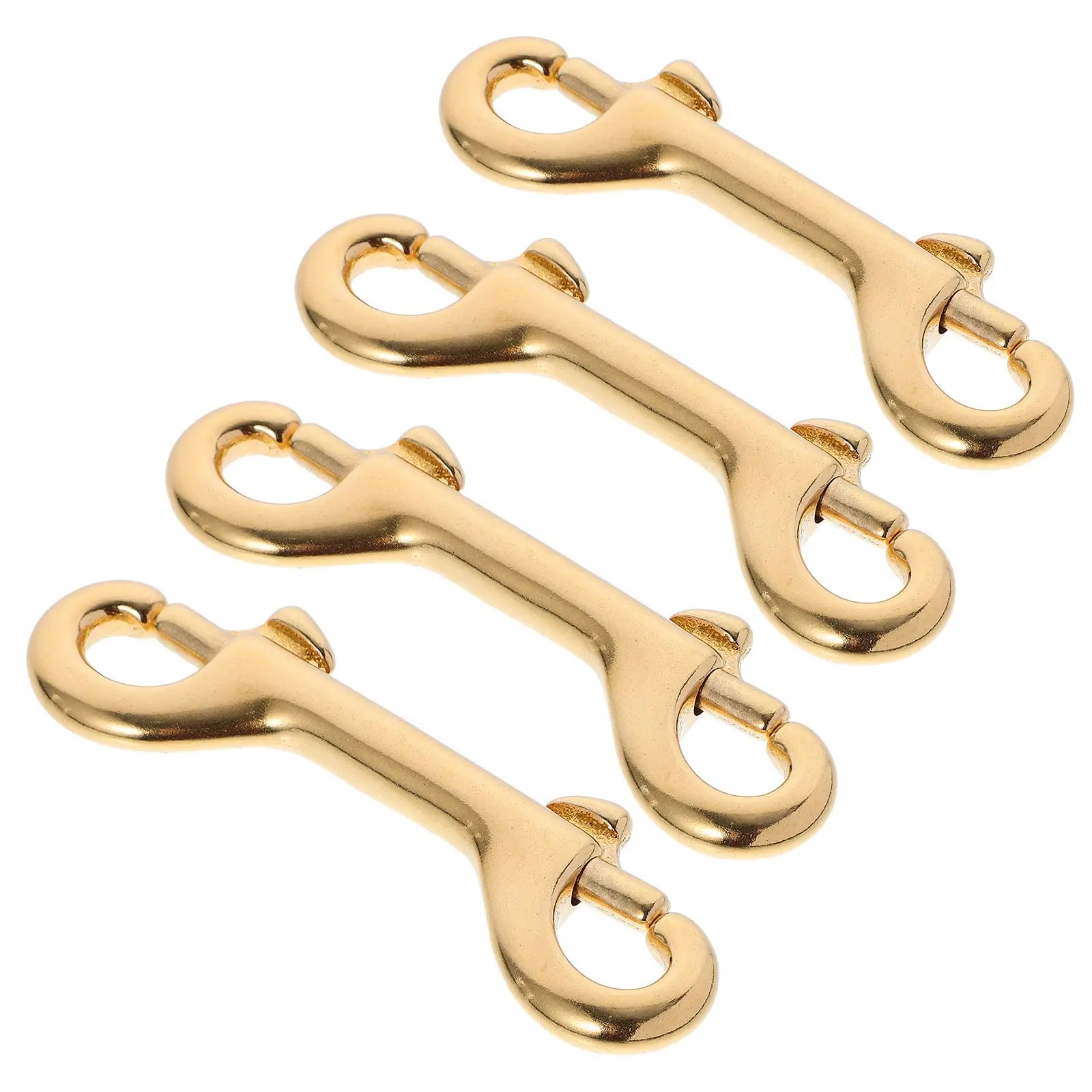 

4 Pcs Brass Hook Fastener Claw Clips Bag Strap Rings Carabiner Snap Hooks Non Rust Lobster Clasp Webbing Strapping