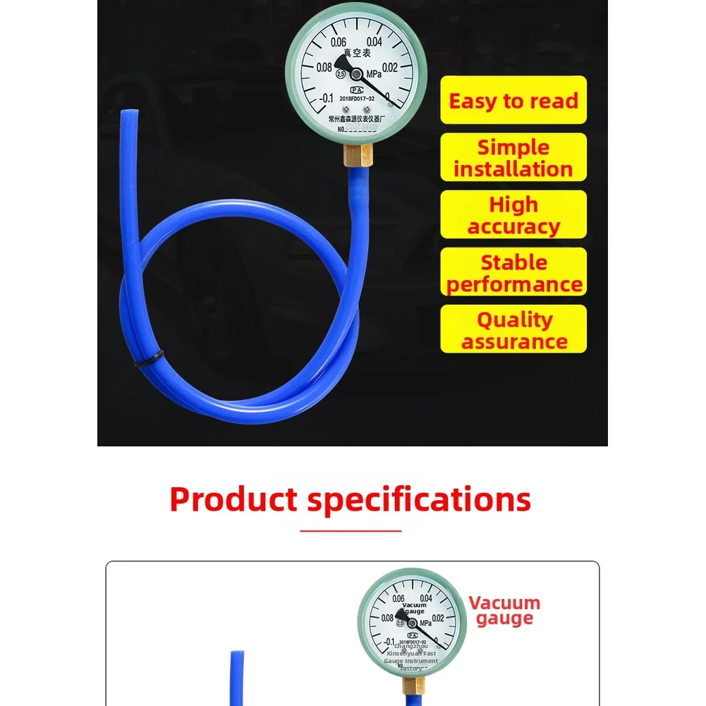 Engine Diagnostic Vacuum Gauge with 2.5 Accuracy Class and Robust Construction for Consistent Performance in Repair Environments