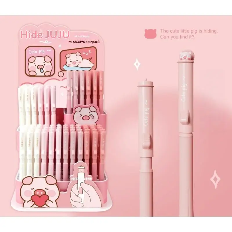 New.3Pcs School Office Supply New Cat Push-Button Pens 0.5mm Black Quick-Drying Fun Decompression Cute Cat Pen For Cat Lovers