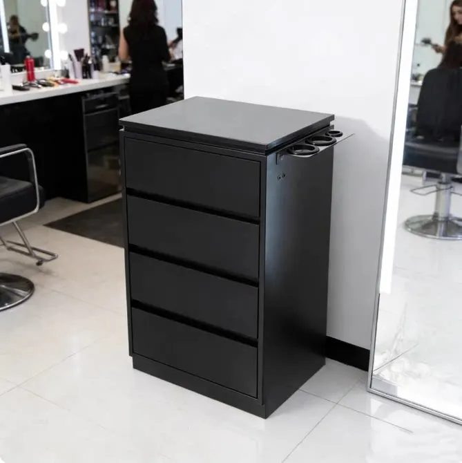 

* Hair Salon Mirror Station Stainless Steel Barber Storage Furniture for Commercial Use