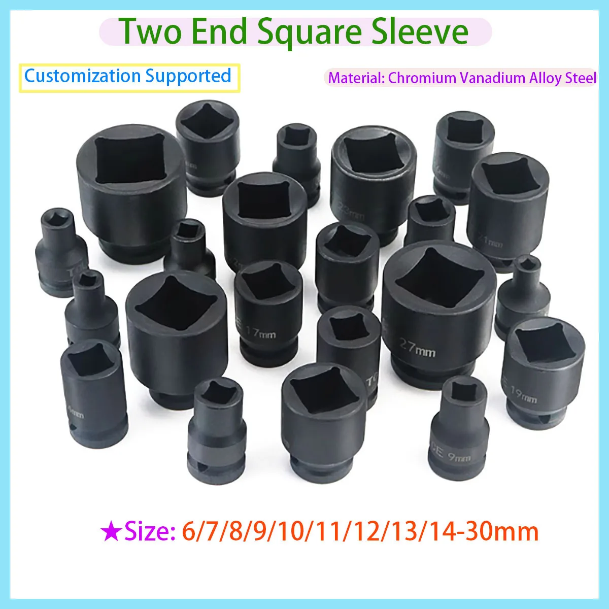 

Suitable for 6-30mm Square Head Screws, 1/2 "square Drive Square Socket Wrench