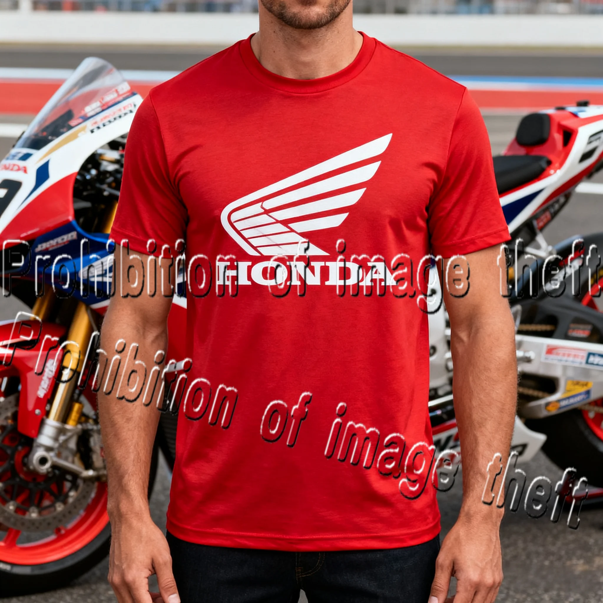 

Honda Men's Racing T-shirt 3D Printed Quick Drying Large Size Sweat Absorbing Breathable Motorcycle Fan Trendy Top