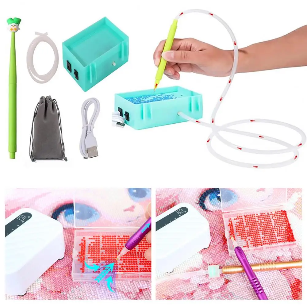 

Electric Diamond Art Pen Rechargeable Vacuum Faux Diamond Pen Diamond Art Tool with Storage Bag for DIY Art Crafts