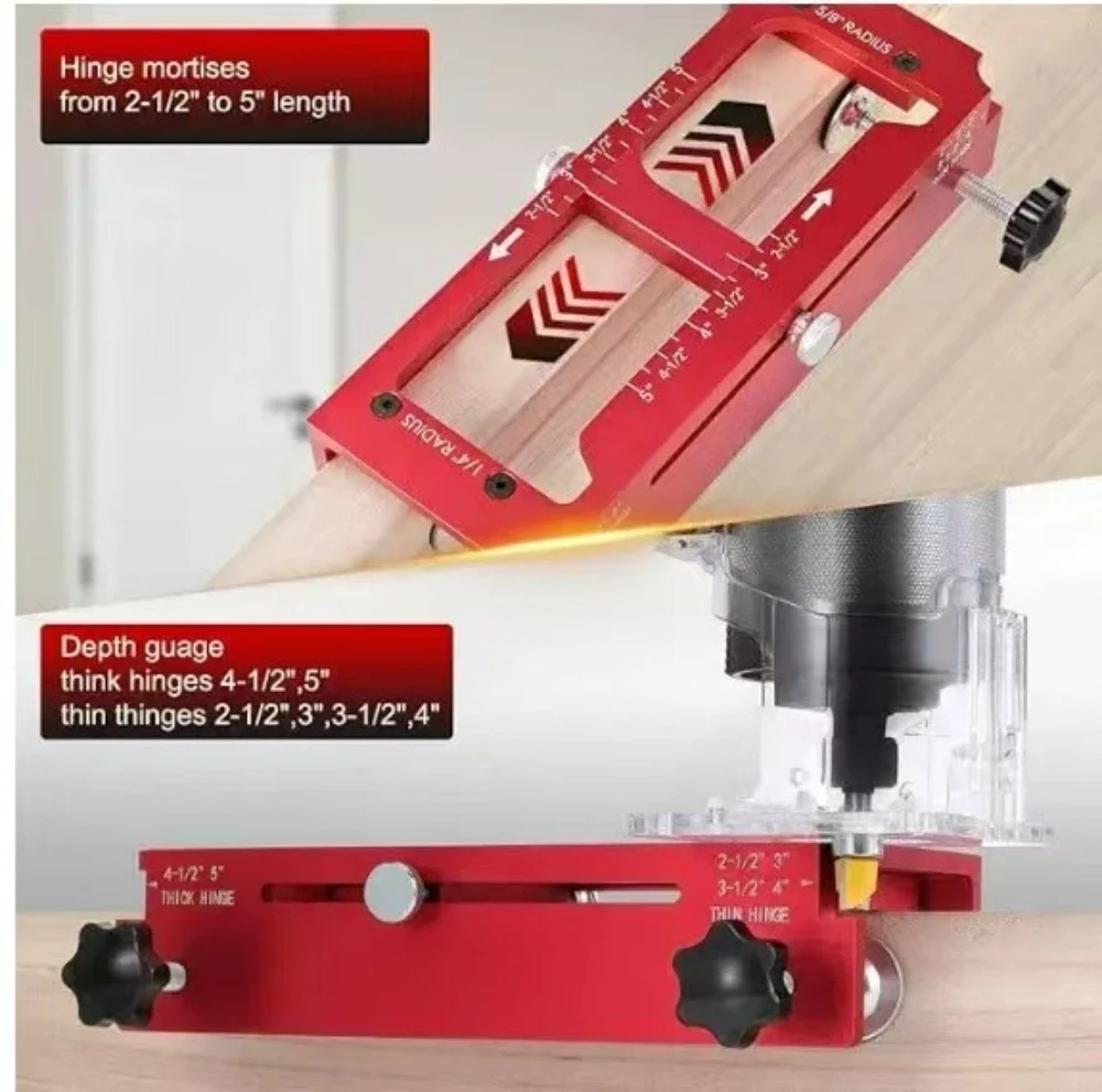 New Style Aluminum Alloy Door Hinge Installation Set Hole Positioning Tool For Wooden Door On‑Site Assembly