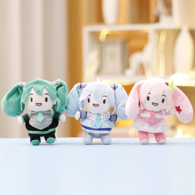 15cm 2025 New Anime for Hatsune Miku Sakura Snow Kawaii Q Version Figure Model Toys Plush Doll Pendant Girls Christmas Gifts