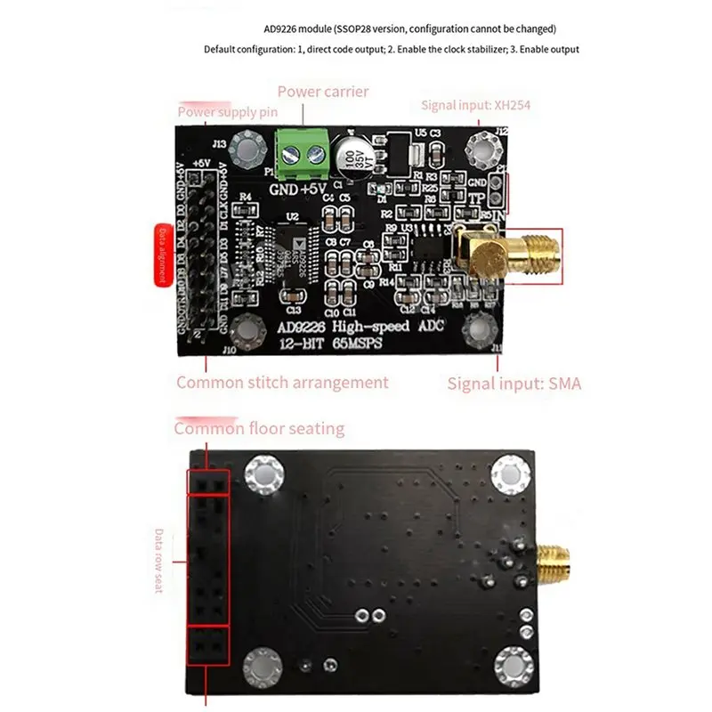 3X AD9226 High Speed ADC Module Signal Acquisition Analog To Digital Conversion PCB 65M Sampling FPGA Development Board