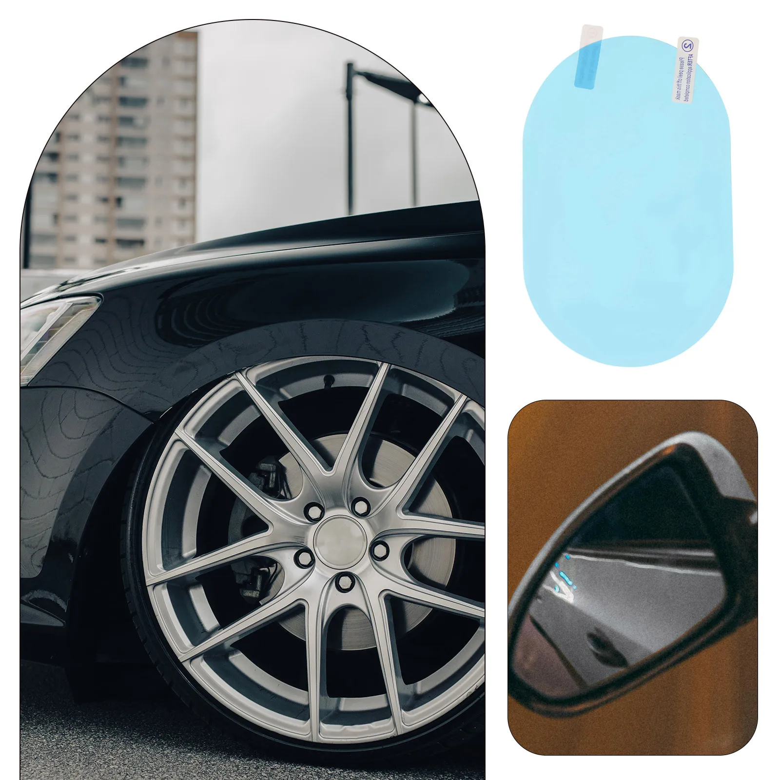 

1Pair Anti Fog Waterproof Car Rearview Mirror Film Oval Protector Anti Glare Side Mirror Rainproof Film Clear View Night Safety
