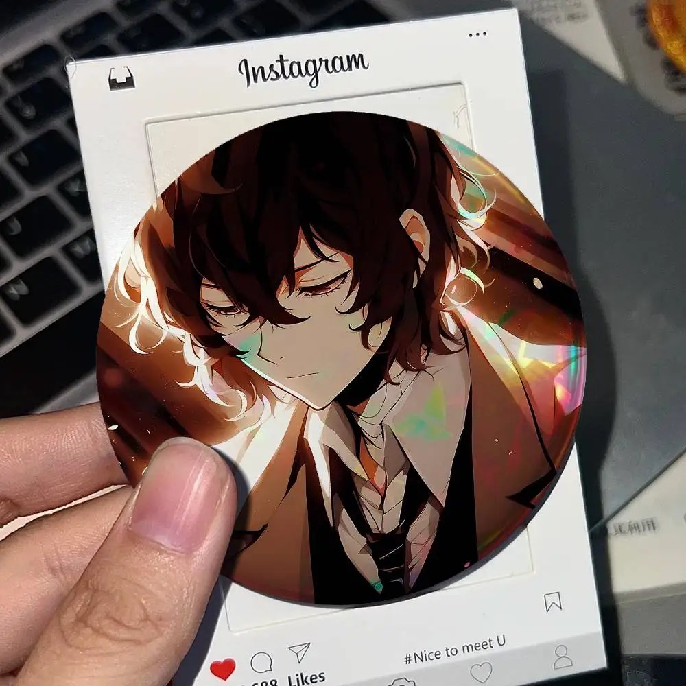 Osamu Dazai For Badge Laser Holographic Custom Badge Image Metal Lapel Pin Brooch For Clothing Backpack Decorative