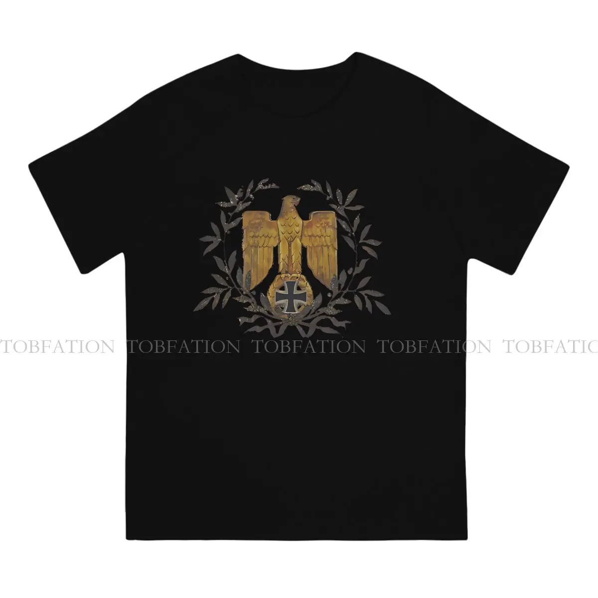 Gold Eagle With Iron Cross Unique TShirt Iron Cross Top Quality Hip Hop Clothes T Shirt Stuff