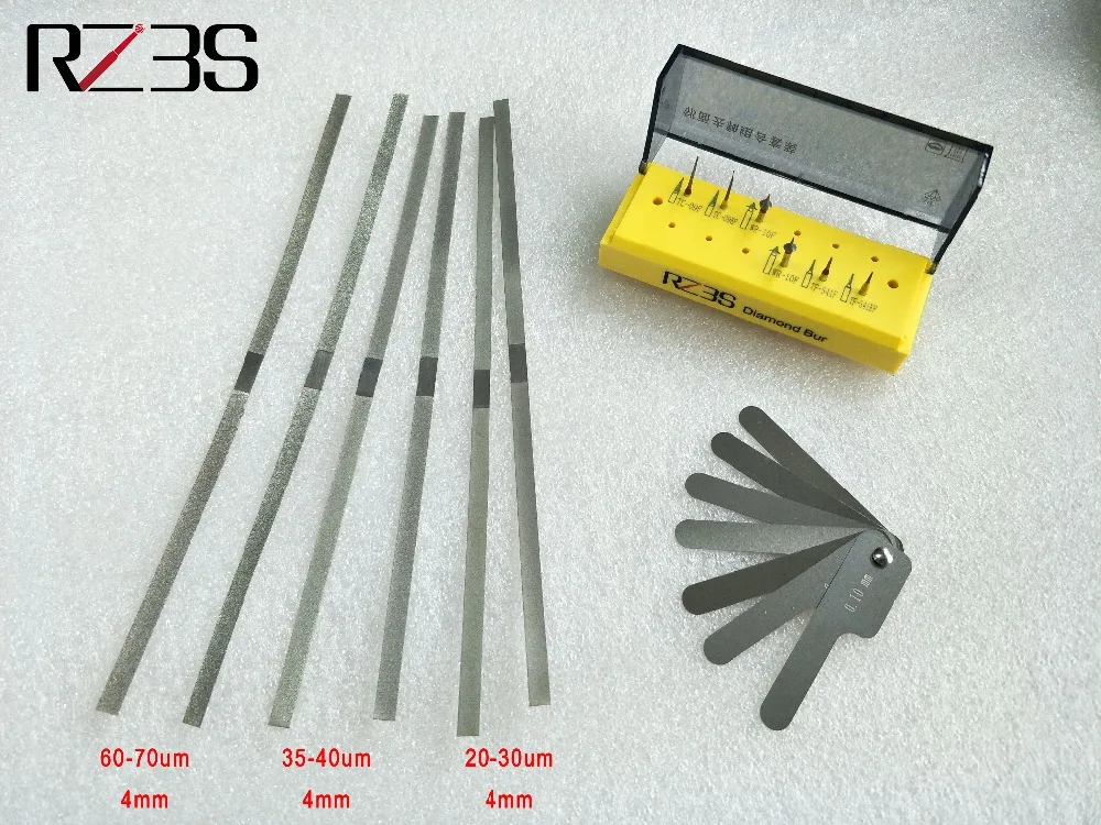 

6 PCS IPR Diamond Burs FG 1.6mm+6 PCS IPR Diamond Strips Sigle Side 3 Types +1 PC IPR Gauge