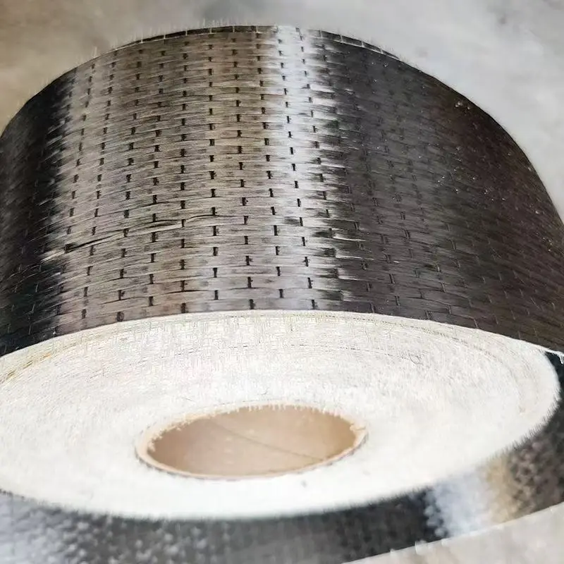 12k 200gsm Carbon Fiber UD Uni-directional Cloth Fabric 4'/10cm Width High Strength Repair Reinforce Material, for Construction