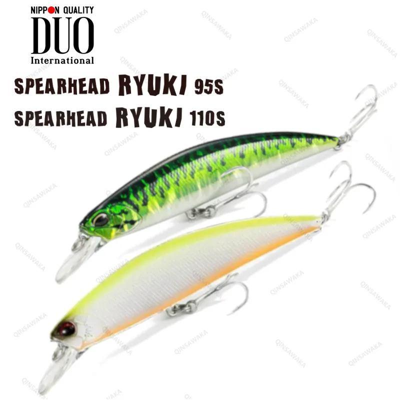 Made In Japan DUO SPEARHEAD RYUKI 95S /110S Jerkbait Sinking Minnow TROUT BASS Lure Fishing Saltwater Tungsten Twitch Jerk Cast