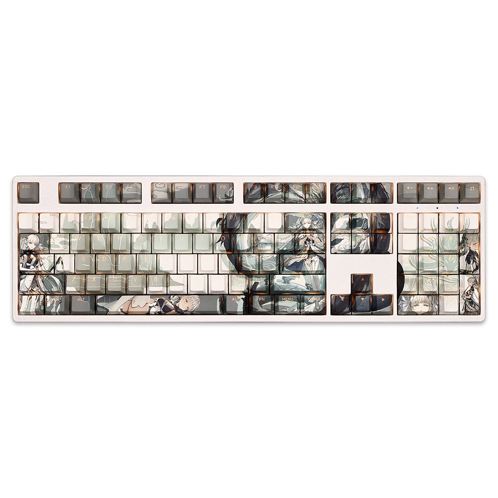 Wuthering Waves Jinhsi PBT 108 Keycaps Cosplay Props Game Keycaps Thermal Sublimation Mechanical Theme Keyboard Accessories