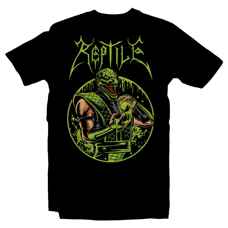

Vintage 90's Mortal Kombat Reptile Acid Puke Gift tee for gamer 100% cotton printed Short Sleeve Graphic T-Shirt All size tops