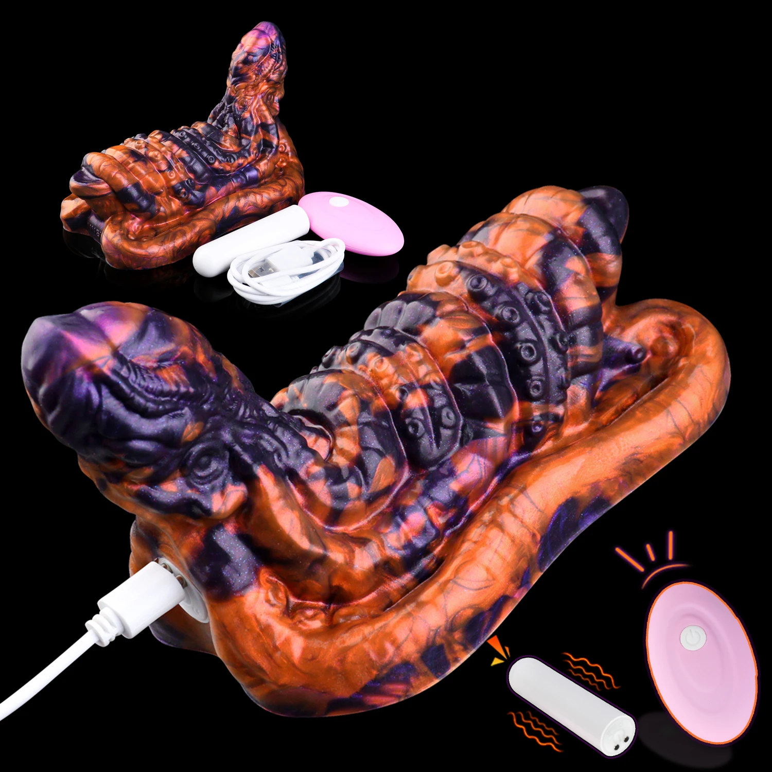 NNSX Cthulhu Octopus Wearable Vibrating Sex Grinder, Fantasy Tentacle Design, Interactive Couples Massager, Silicone Adult Toy