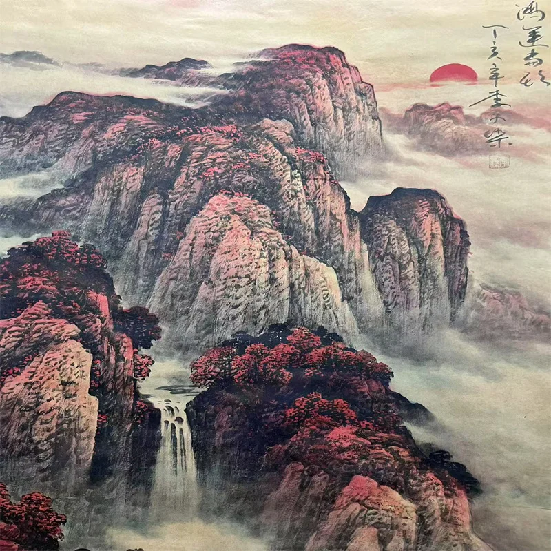 China old Celebrity paintings- Li Keran's Watercolor Landscape Painting Scroll  Hanging paintings