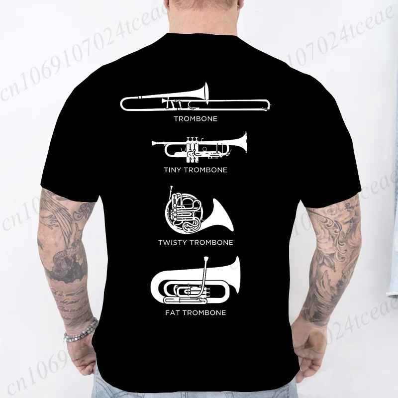 Funny Types of Trombone Shirt Men T-shirt Hip Hop Clothes Harajuku Street Tops Men Summer Fashion Camisetas Unisex Streetwear