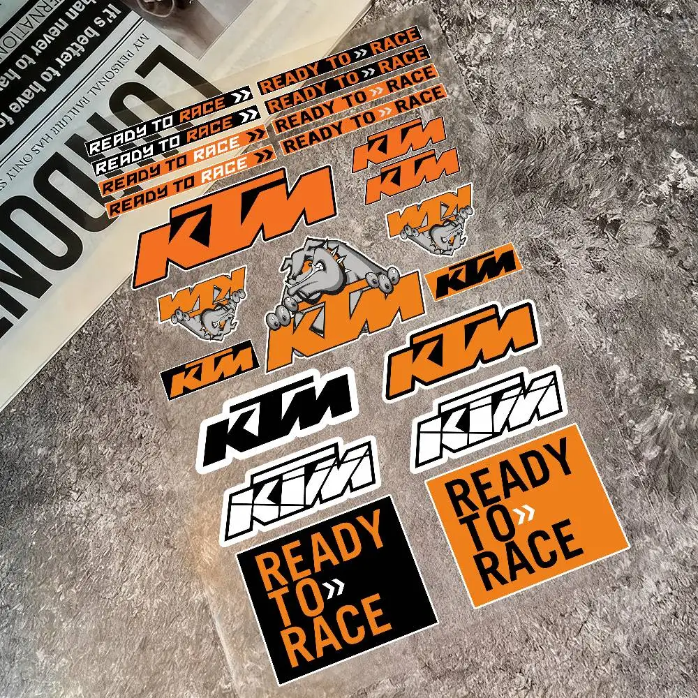 Ready To Race Aufkleber Moto Sticker Decals Helm Logo Set Auto Karosserie Stoßstange Fenster Vinyl Aufkleber Auto Tuning Zubehör für KTM