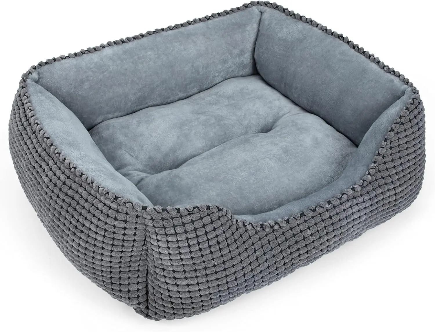 Orthopedic Dog Bed for Large Medium Small Dogs, Rectangle Washable Sleeping Bed with Anti-Slip Bottom, Soft Calming Cat Bed for