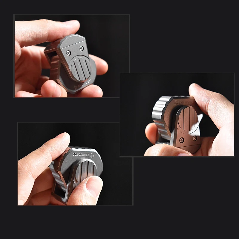 Outdoor Portable EDC Titanium Alloy Mechanical Push Card Finger Gyroscope Creative Gift Toys