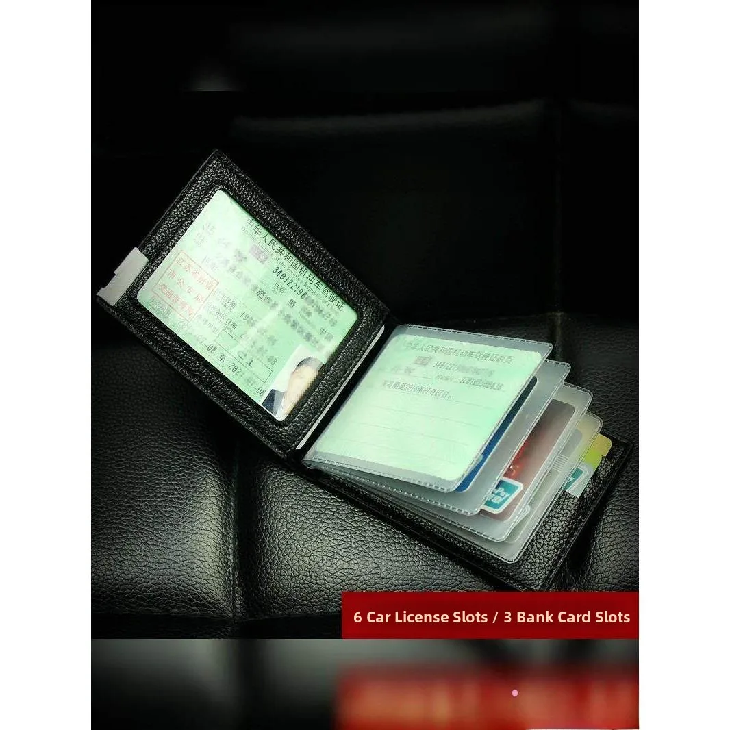 

Lightweight Portable Busin Casual Driving License Document Storage Bag for Men Slim Sli Acrylic Leather Pouch