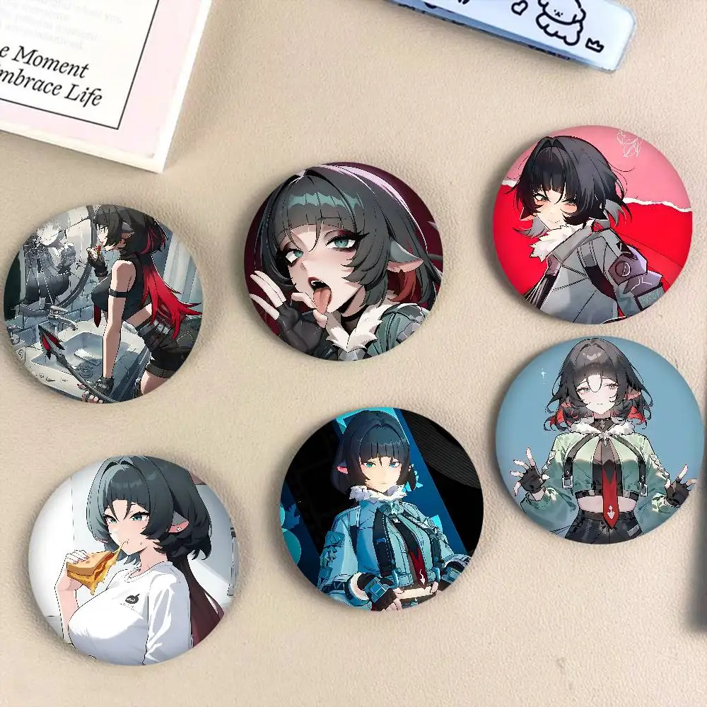 J-Jane Doe دبوس زر ناعم مشرق مطبوع أيقونة هدية للأصدقاء شارة طوق بروش طية صدر السترة دبوس معدني