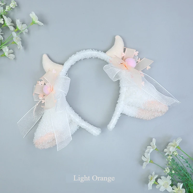 Symulowane pluszowe uszy owcy Lolita Akcesoria Ręcznie robione nakrycia głowy Kawaii Girl Klasyczna Lolita Nakrycie głowy Cosplay Puszyste uszy Rekwizyty