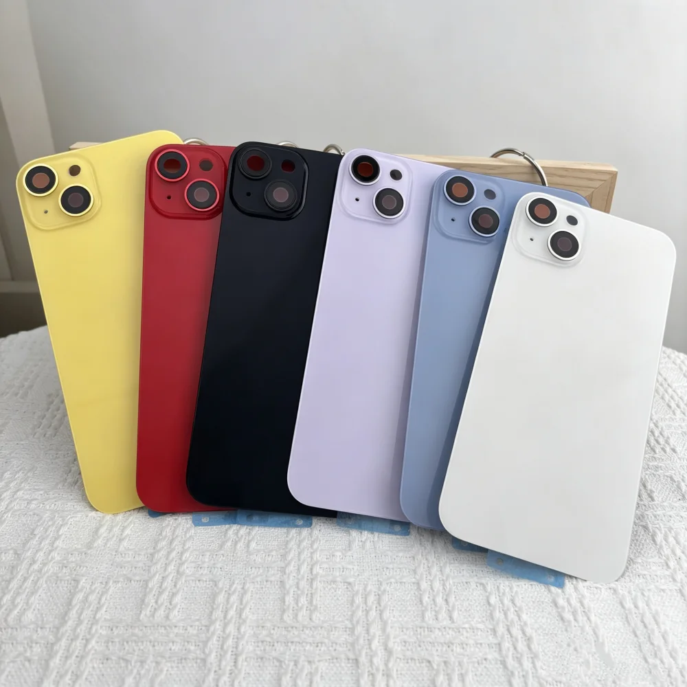 Glossy Integrated Back Glass Cover For Apple iPhone 14/14 Plus 14+ Replacement Rear Battery Door Housing With Full Camera Hole