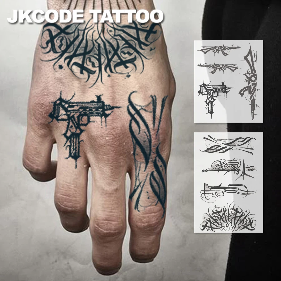 2 Packs of Semi-Permanent Tattoos | Tribal Island Totem, Graffiti Ak Design, Hip-Hop Style Tattoo, Ear Tattoo | Waterproof Body Art for Men and Women, Realistic Fake Tattoos, Plant-Themed Tattoos, Finger Tattoos, Magic Tattoos, Lasts 1-2 Weeks.