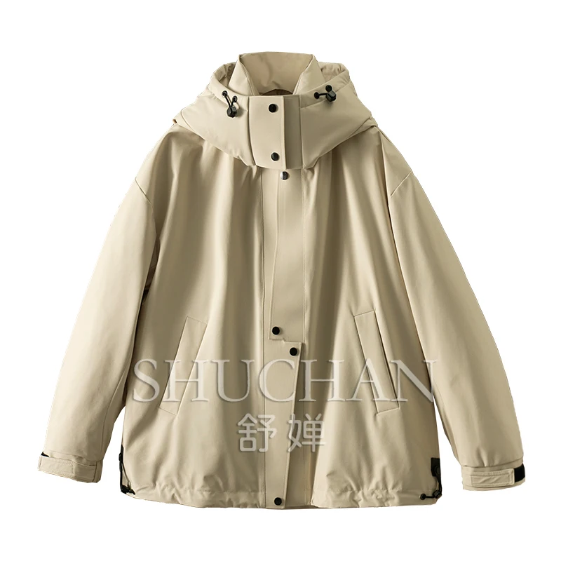 

Light Outdoor Waterproof 90 White Goose Down Hooded Jacket Down Jacket Women Casacos De Inverno Feminino