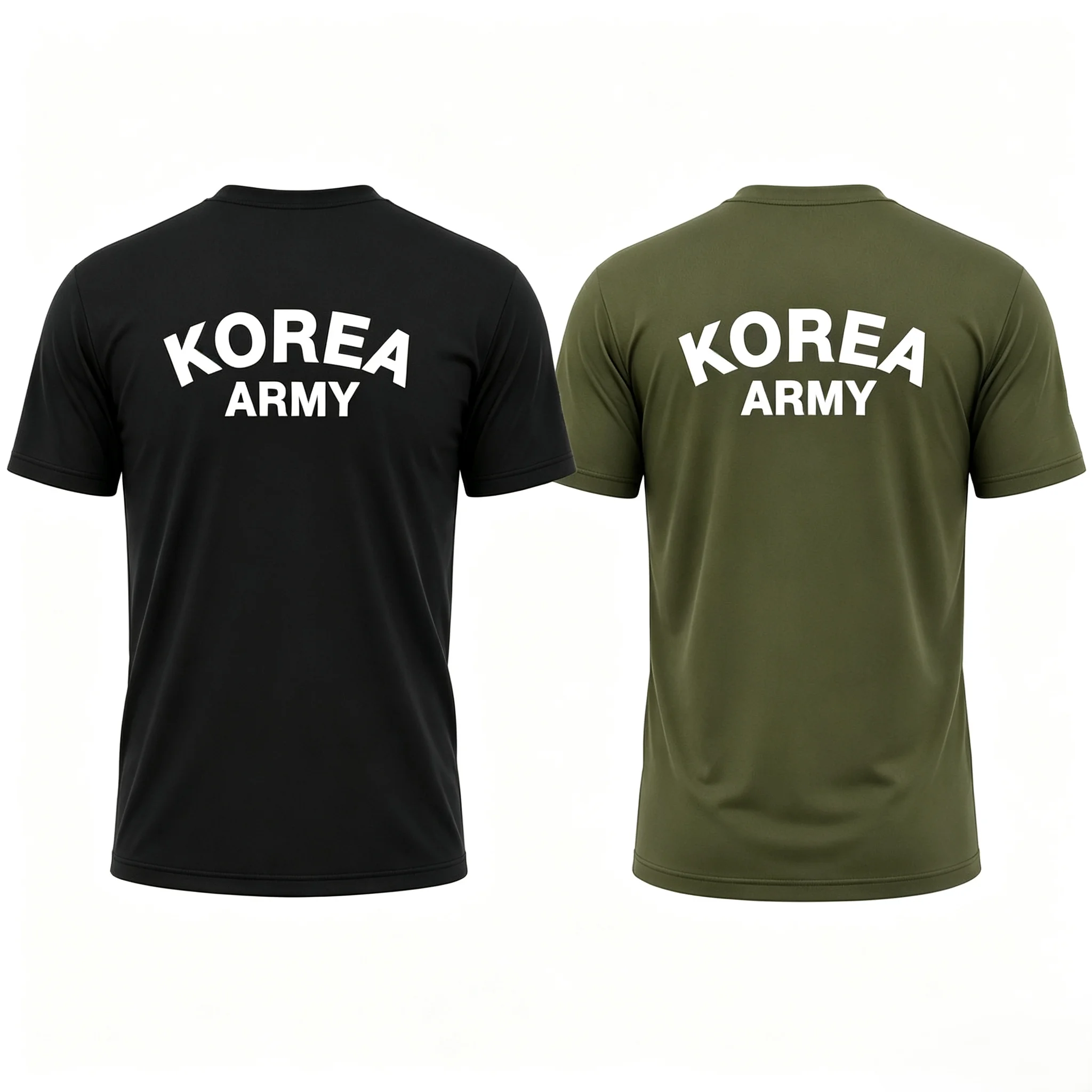 T-shirt à manches courtes imprimé à séchage rapide de l'armée coréenne, t-shirt de sport respirant à coupe ample, streetwear coréen unisexe pour hommes et femmes