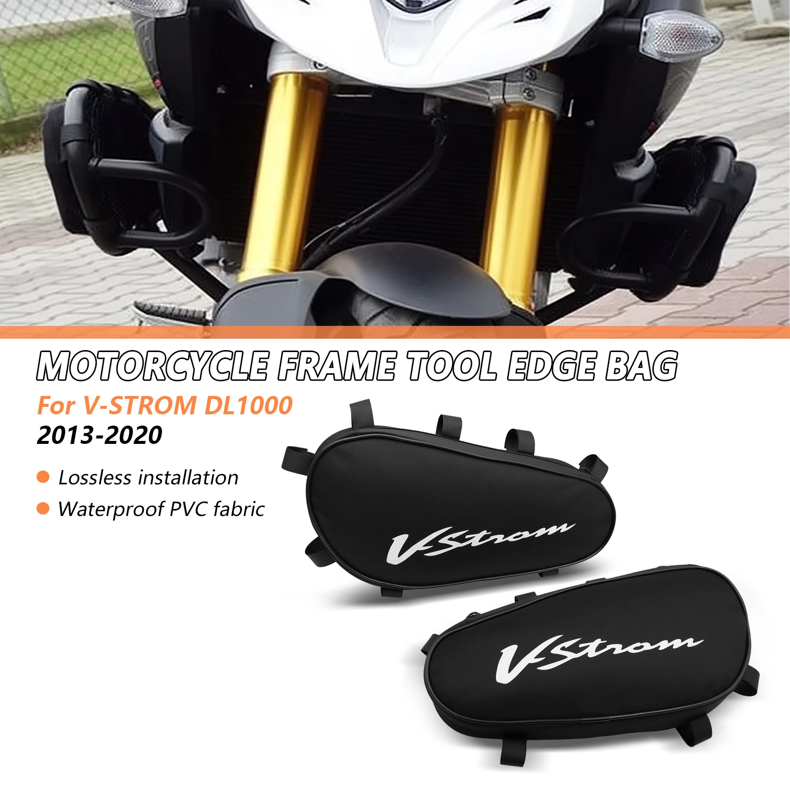 

Для V-STROM DL1000 2013-2020 сумка с боковой рамой, сумки для хранения мотоциклов, водонепроницаемая сумка V Strom DL 1000 2020 2019 2018