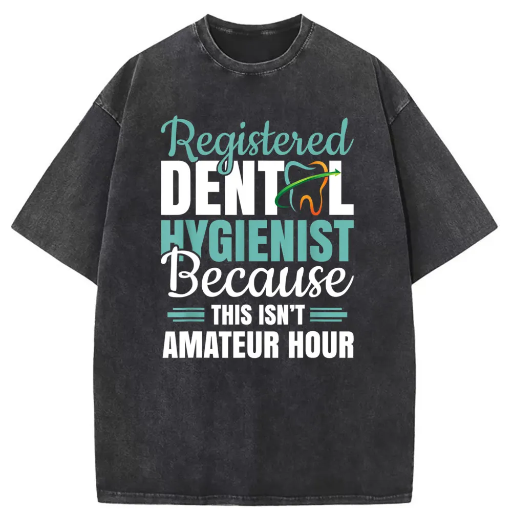 Retro Tshirt Registered Denta Hygienist Amateur Camisa Popular Tshirt Student Casual Fitted Long Sleeve Sweatshirts