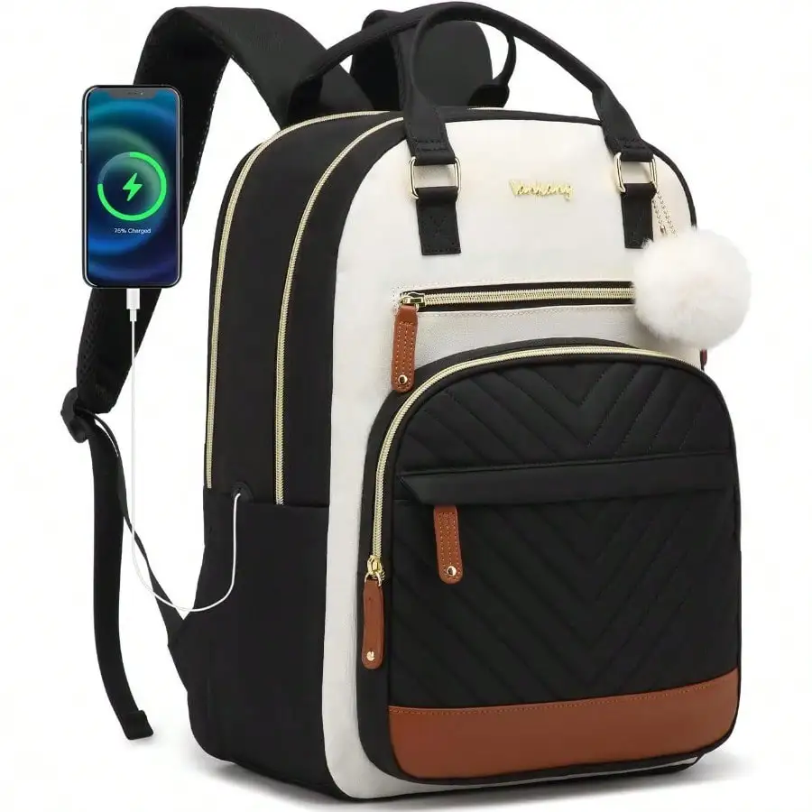 

Laptop Backpack For Women Bookbag For Teacher Work College Back Pack With Charging Hole High School Backpack For Teen Girls Wate