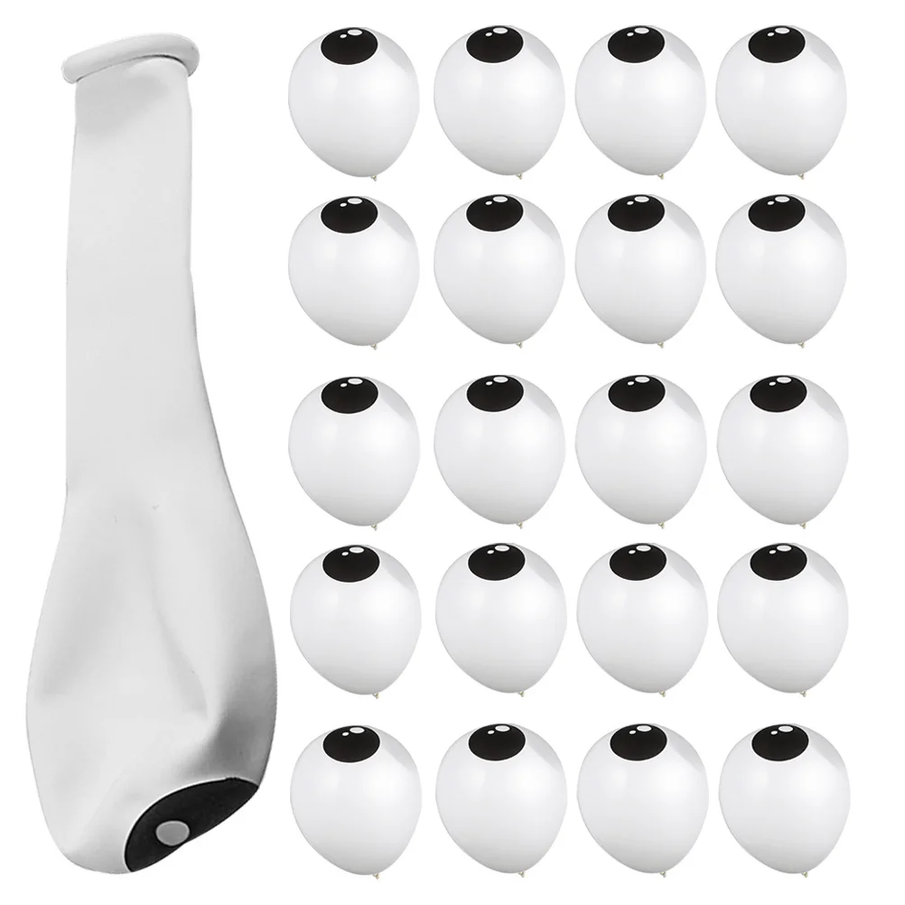 

200Pcs Halloween Eyeball Balloons 5 Inch White Latex Spooky Fun Ambiance Unique Eye Ball Decoration Eyeball Balloons
