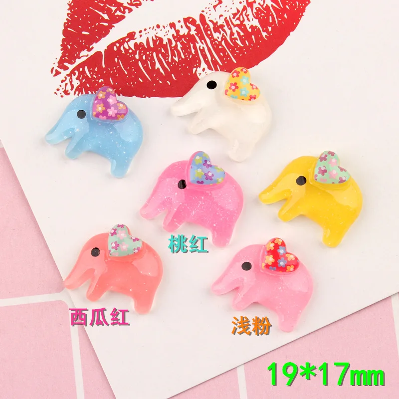 2024 Most Popular Love Elephant Resin Accessories Children's Handmade DIY Material Pack Phone Case Head Rope Hair Accessories Pa