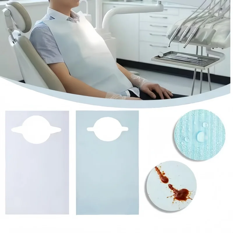 

20 шт., одноразовая противоскользящая бумажная пленка, стоматологический противоскользящий нагрудник, стоматологический фартук, инструменты для оральной терапии, уход за взрослыми, водонепроницаемый нагрудник