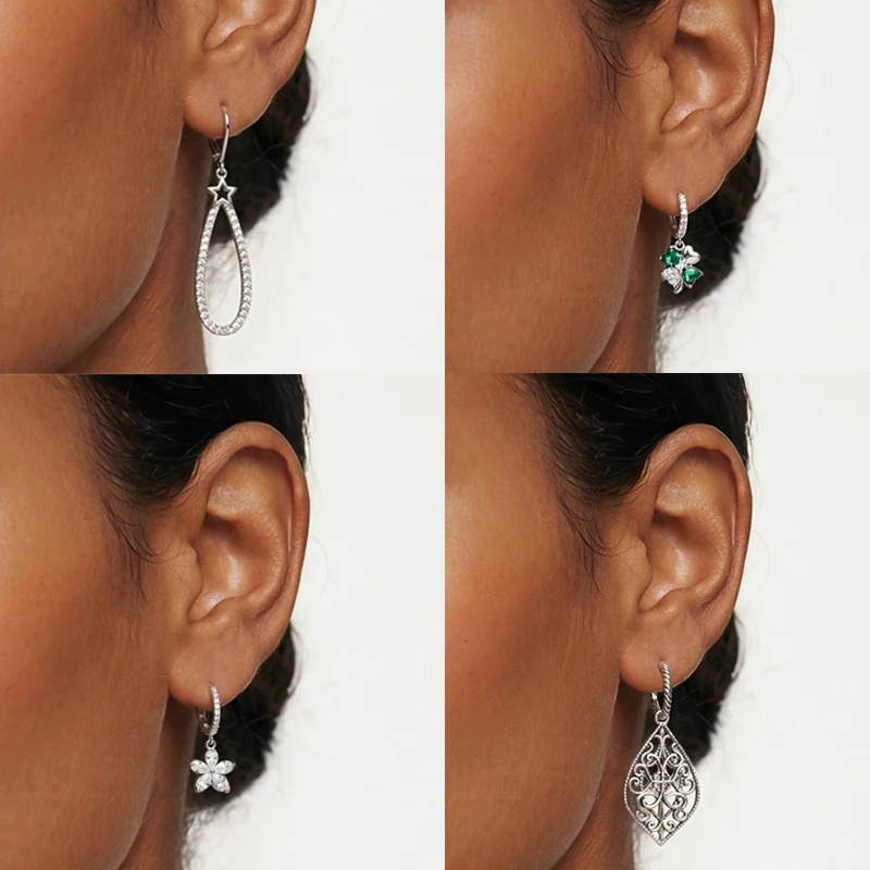 925 Sterling Silber Bunte Creolen Ohrringe mit Erdbeere, Libelle, Sonnenblume, Krabbe, Mantarochen und Lebensbaum als Geburtstagsgeschenk für Frauen – Detail 6